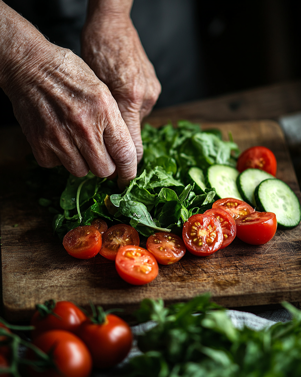 Щасливий старший чоловік з великим усміхом тримає тарілку зі здоровою їжею